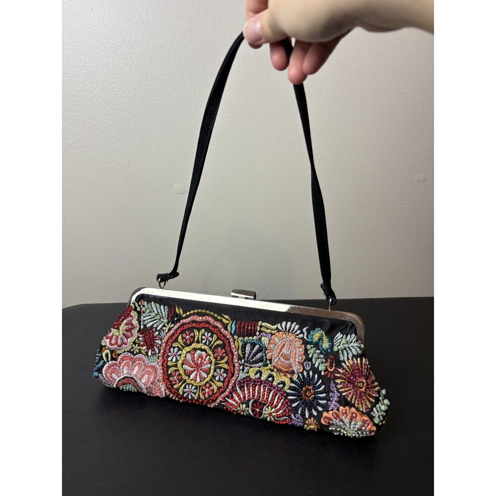 VTG Beaded Rectangle Shoulder Bag Y2K Multicolor Cute Clutch Bag Preston & York